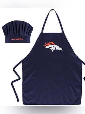 Denver Broncos Navy Chef Apron and Hat Set